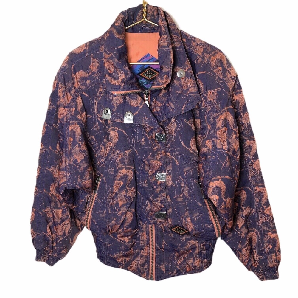 SALE➡️VINTAGE 80s Womens Purple Orange Ski Jacket